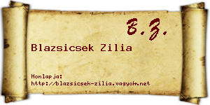 Blazsicsek Zilia névjegykártya